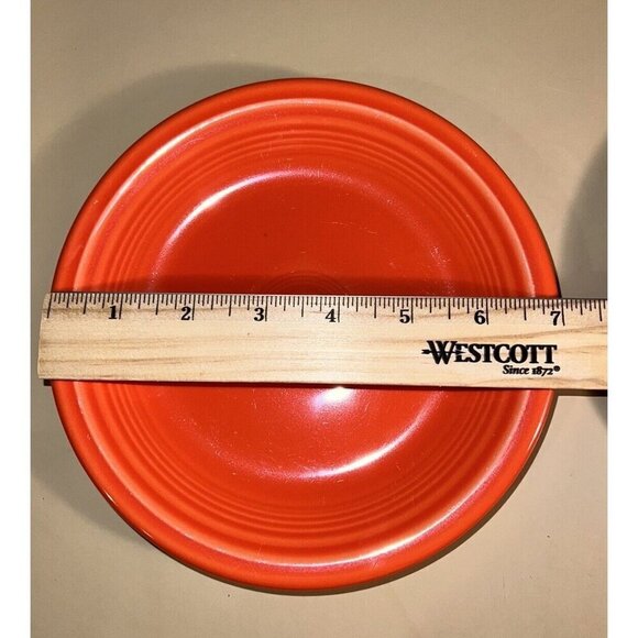 NEW Bright Rainbow 2 FIESTA WARE 7" Salad Bread Dessert Plates Orange & Red - Picture 6 of 10